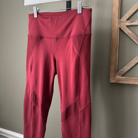 Free People Movement Wine Mesh Lira Leggings Small - Picture 3 of 6